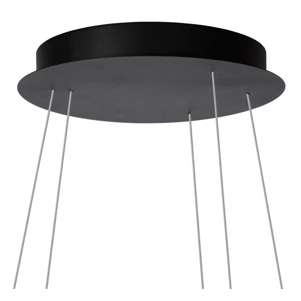 Lucide TRINITI - Lámpara colgante - Ø 80 cm - LED Regul. - 3000K - Negro - detalle 1